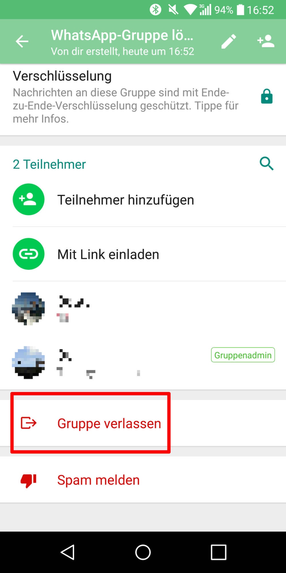 Gruppe Löschen Whatsapp