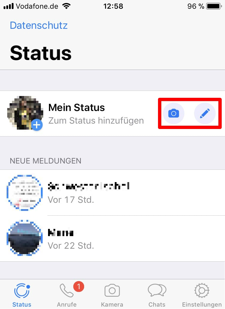 Whatsapp status ändern android