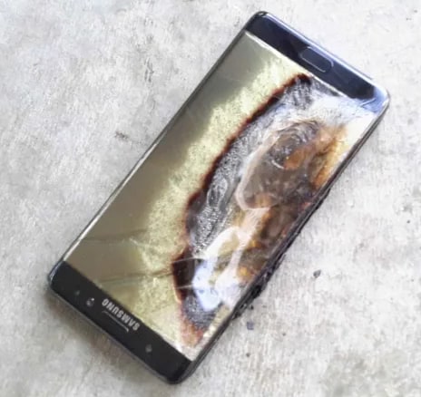 Galaxy Note 7 nach der Explosion