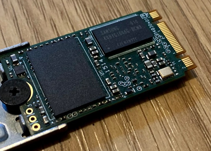 M.2 SSD with visible memory modules