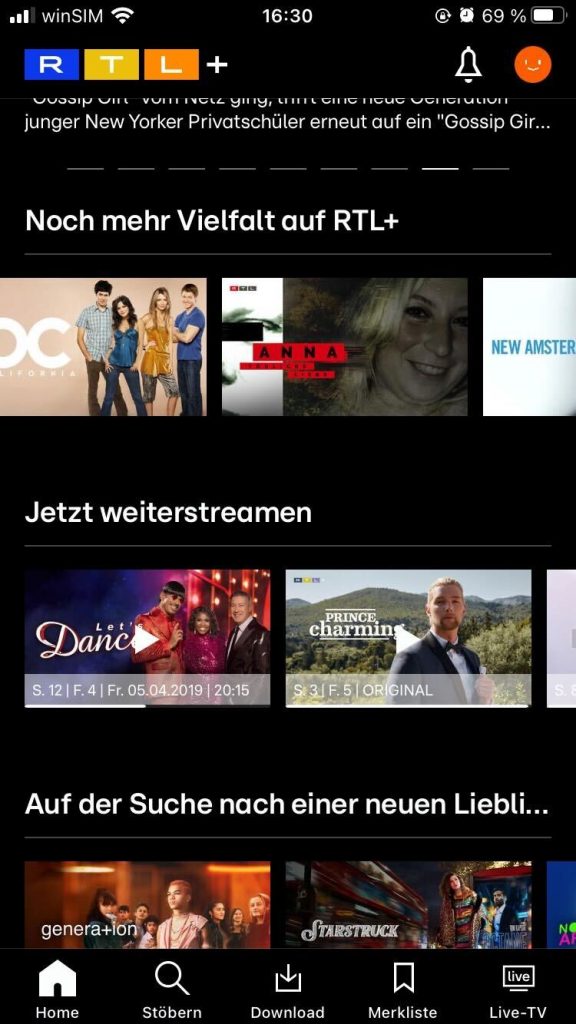 Ekran Görüntüsü RTL+ Mediathek