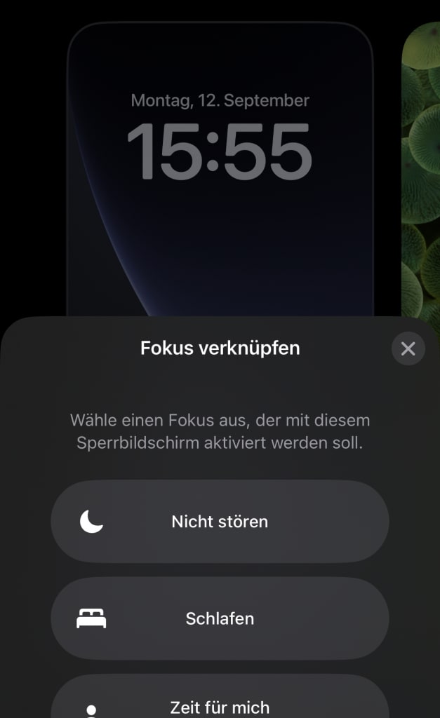 Odak, iOS 16'da doğrudan kilit ekranlarıyla birleştirilebilir