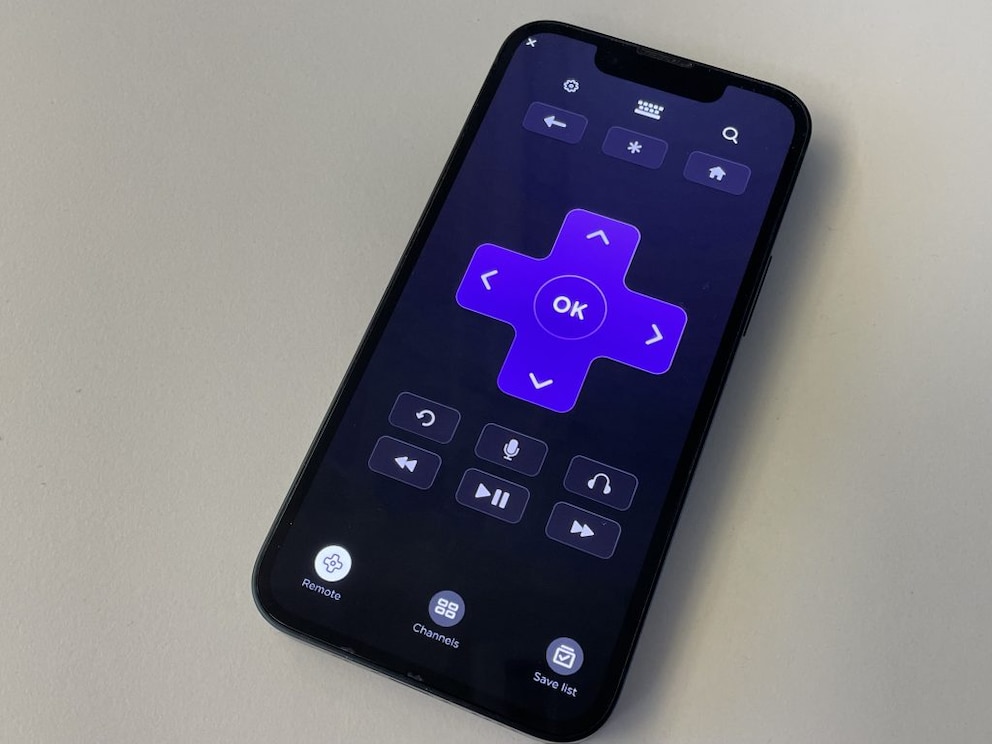 Roku's TV remote app on iPhone