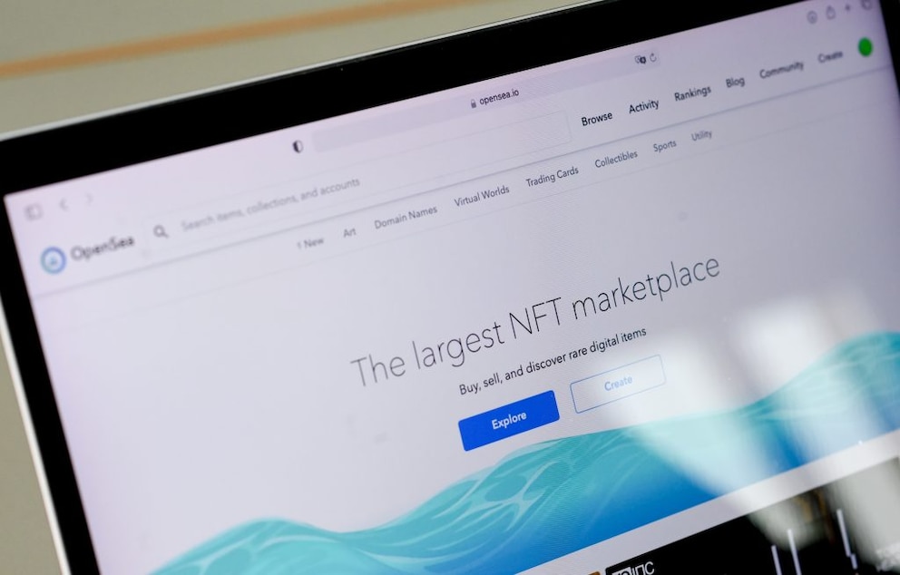 The website of the NFT marketplace OpenSea